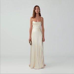 Fame & Partners Strappy Draped Gown